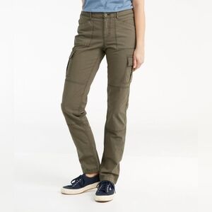 L.L.Bean Women's Stretch Canvas Cargo Pants, Mid-Rise Straight-Leg Size 12